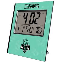 Keyscaper - New York Liberty Cross Hatch Digital Desk Clock - Multicolor