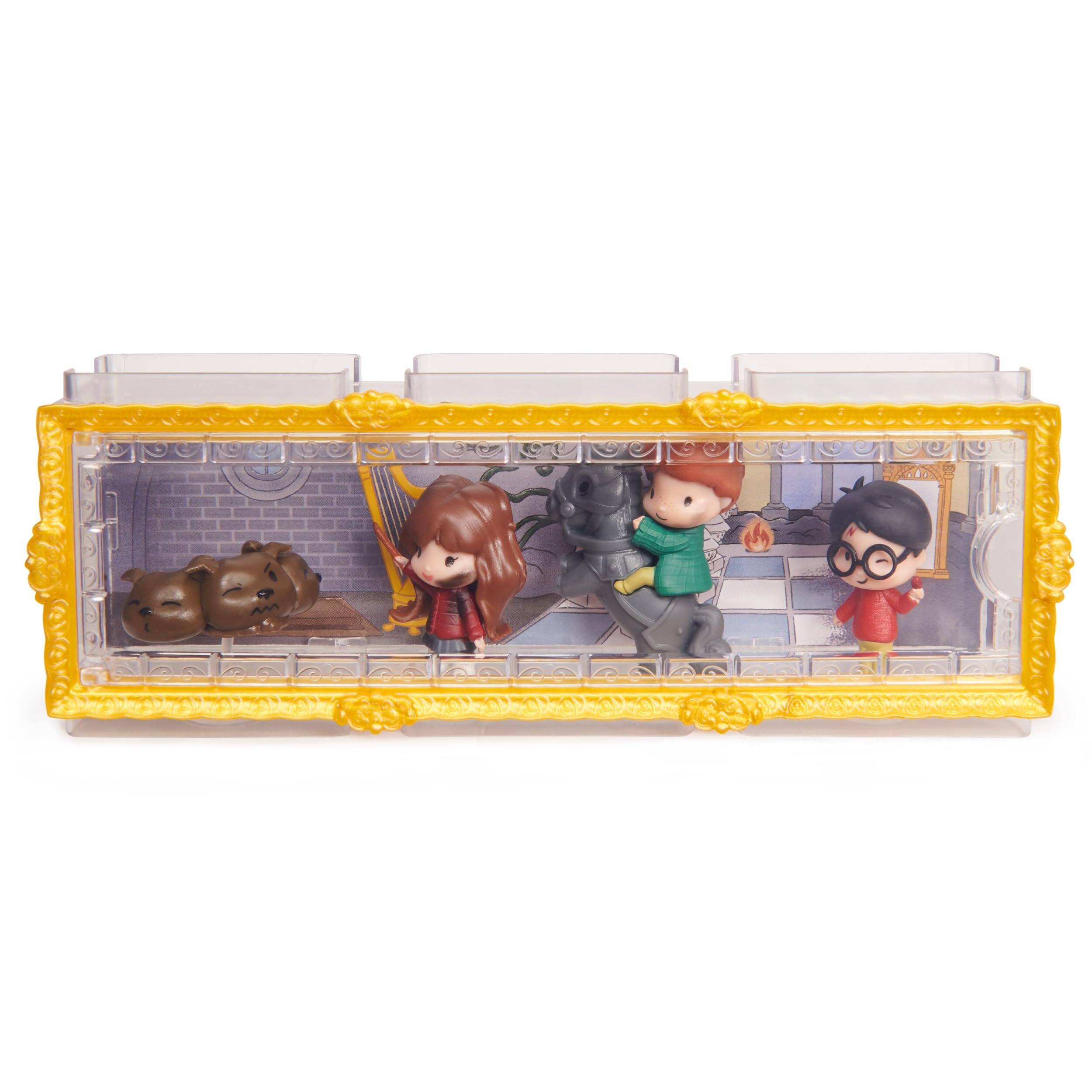 Alt View 2. Wizarding World - Wizarding World Harry Potter Micro Magical Moments Scene Set with Harry, Hermione,  Ron and Fluffy Figures - Multicolor.
