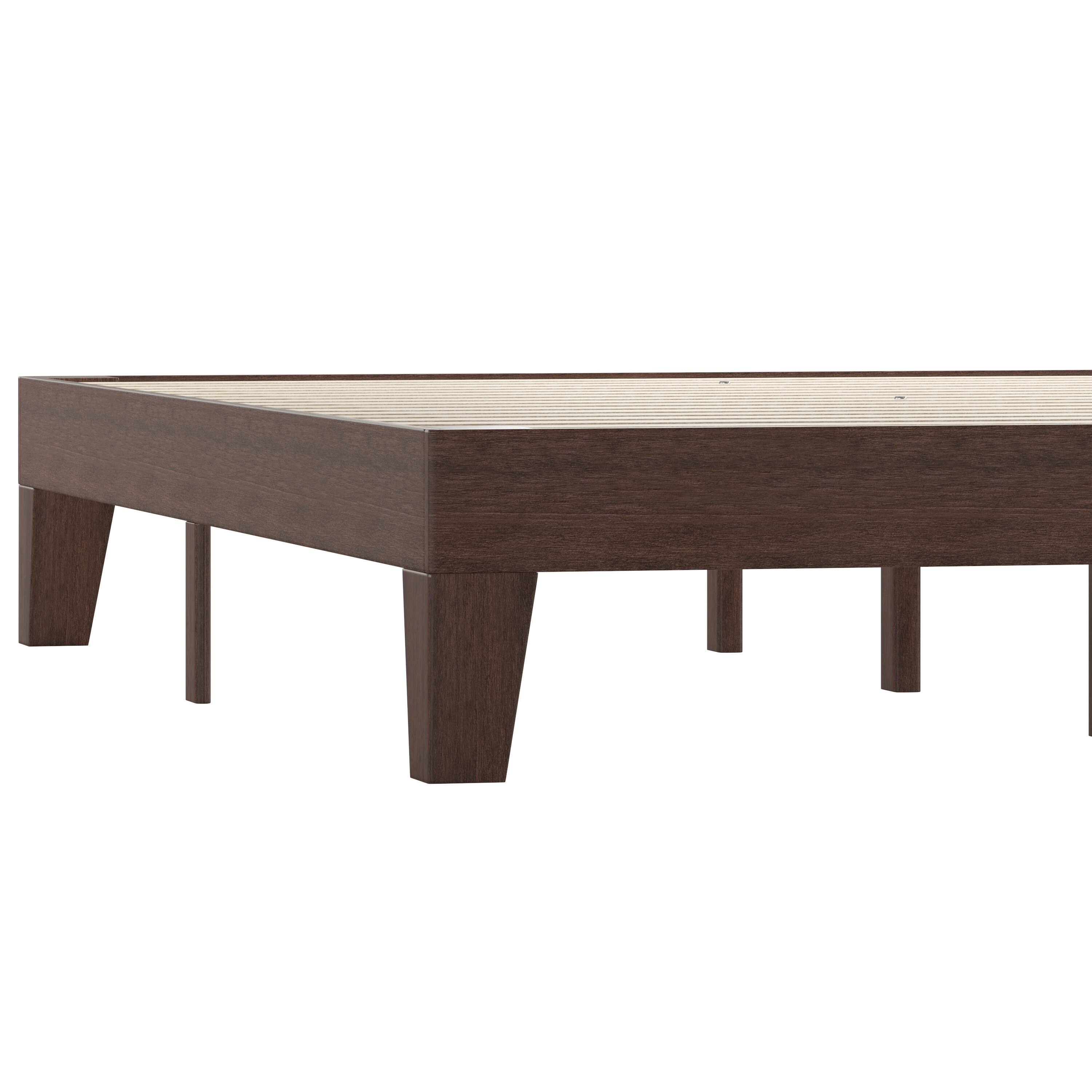 Alt View 9. Emma + Oliver - Avila Wooden Platform Bed with Wooden Support Slats; No Box Spring or Foundation Required - Walnut.