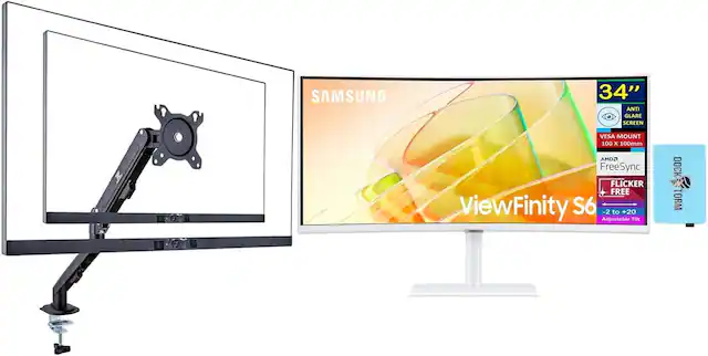 SAMSUNG 34" ViewFinity S6
ANTI GLARE SCREEN
VESA MOUNT 100 x 100mm
AMD FreeSync
FLICKER FREE
2 to +20 Adjustable Tilt
DOCK TORM