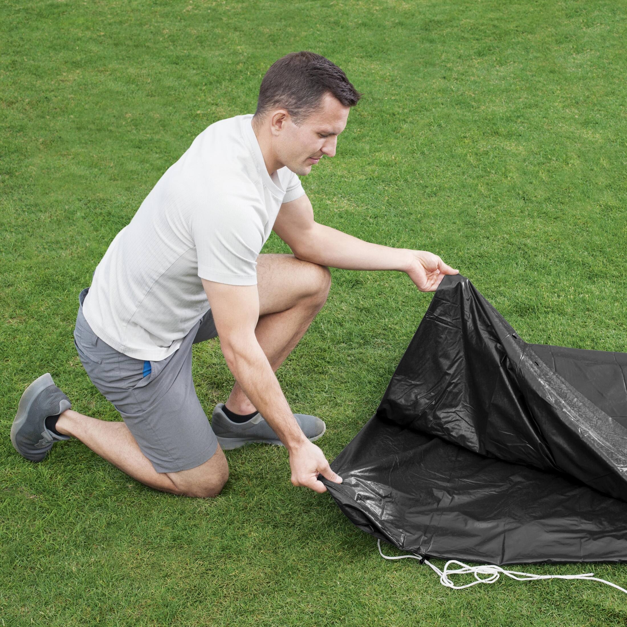 Alt View 7. Bestway - Bestway Flowclear 12 Foot Round Pool Cover w/ Drain Holes for Above Ground Pools.