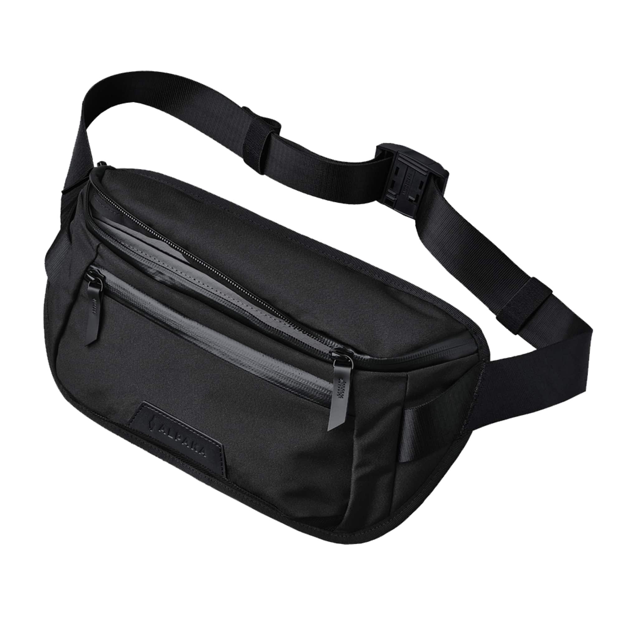 ALPAKA - Sling Bag Bag for Men, Fits iPad Mini & Switch OLED, Hidden Rear Pocket, Magnetic Buckle, YKK AquaGuard Zippers - Black Axoflux 300D