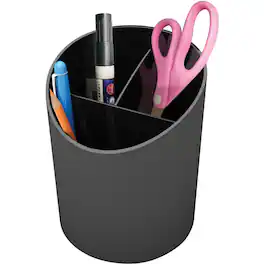 Deflecto - Sustainable Office Recycled Large Pencil Cup 5.6" x 4.4" x 4.4" Length - Black