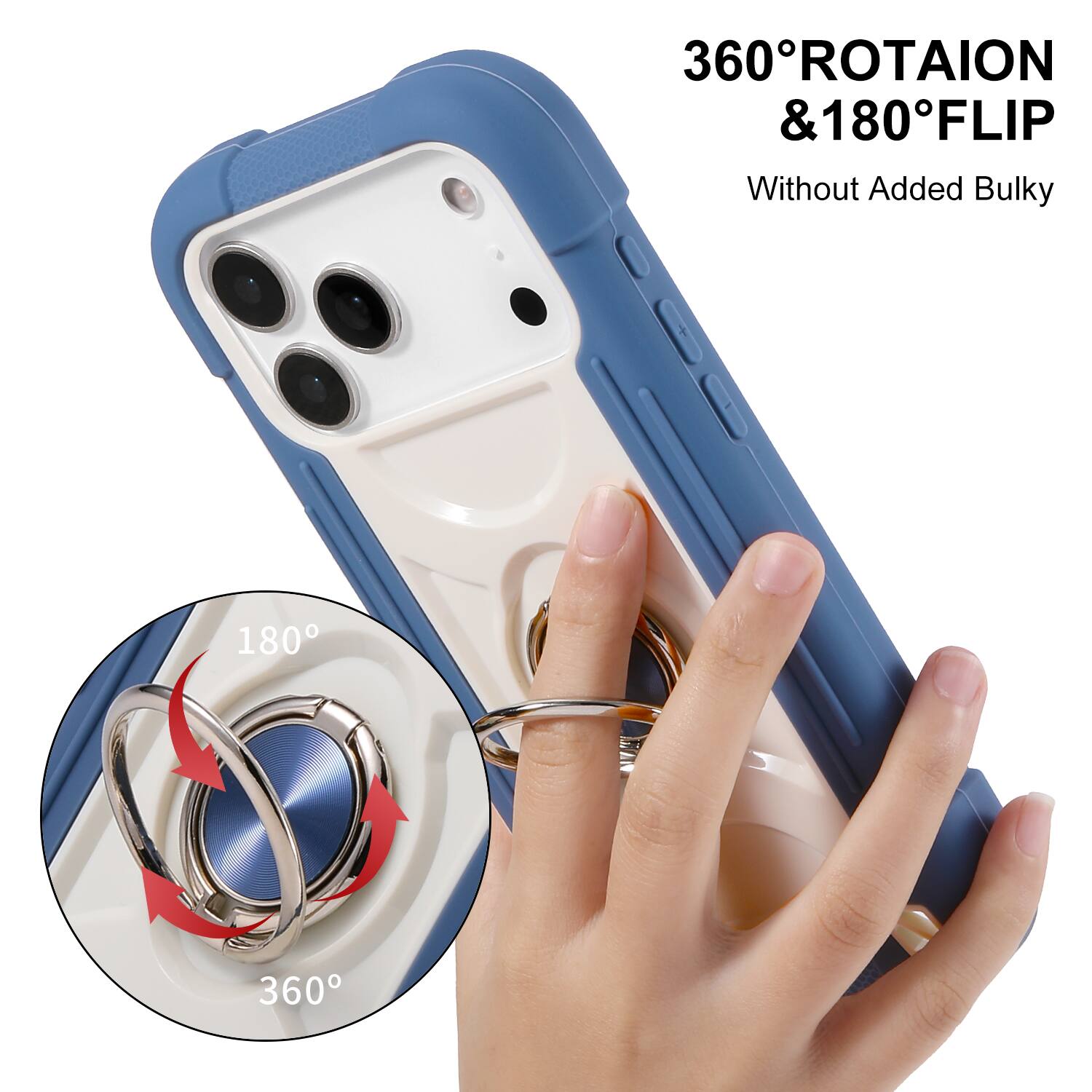360° ROTATION & 180° FLIP  
Without Added Bulky  

180°  
360°