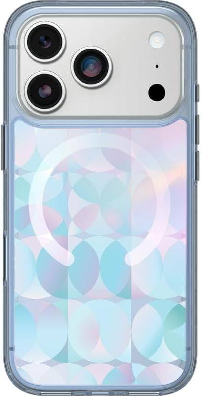 Left. OtterBox - OtterBox iPhone 17 Pro (Only) Bundle: Symmetry Clear Series+ Case & Screen Protector - Snaps to MagSafe - Ultra-Sleek - Opal Prism (Clear/Multicolor).