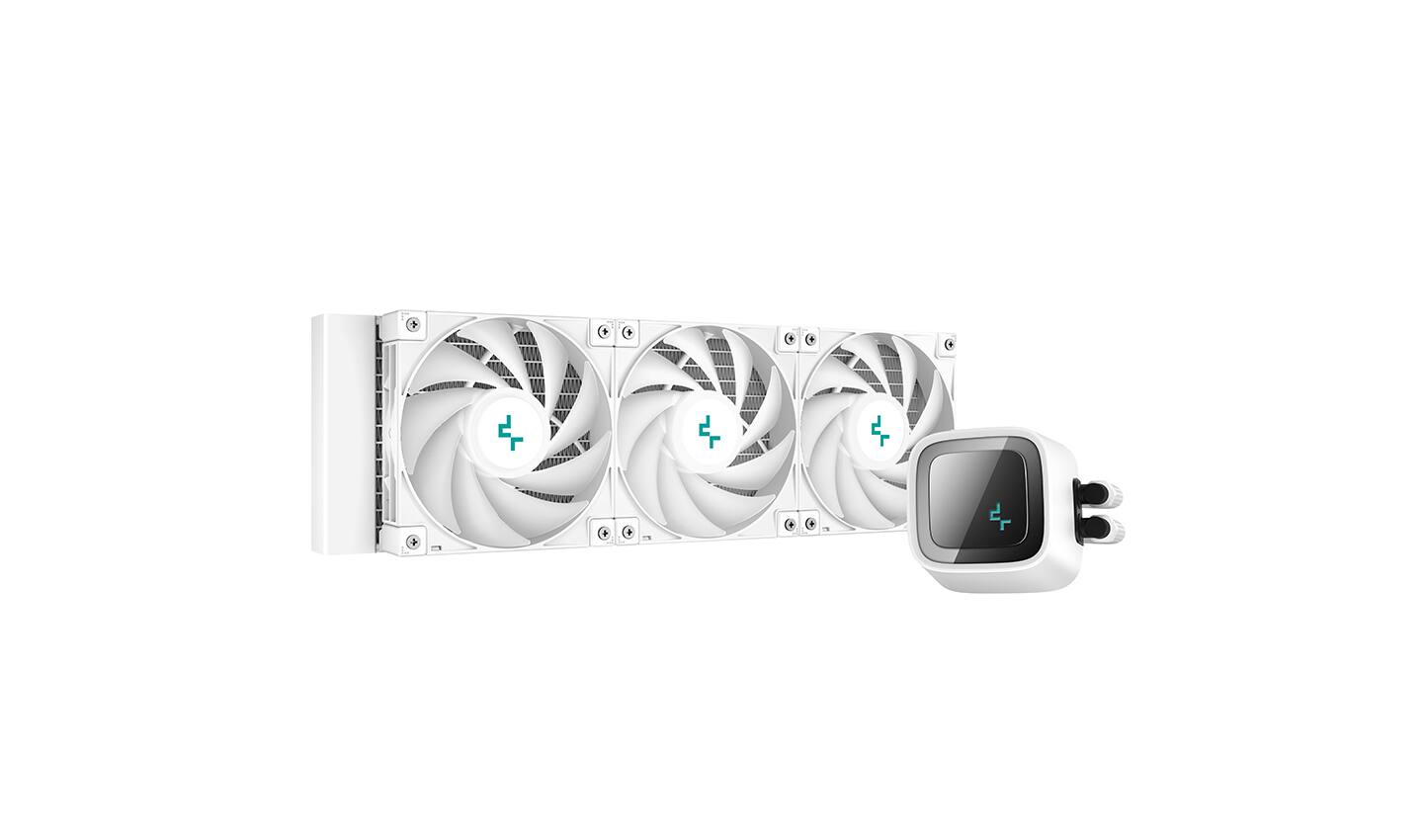 Alt View 1. Deepcool - Deepcool  LS720 WH 360mm Liquid CPU Cooler, 3100RPM Pump, Intel & AMD Compatible, White PC Cooler (R-LS720-WHAMNT-G-1) - white.
