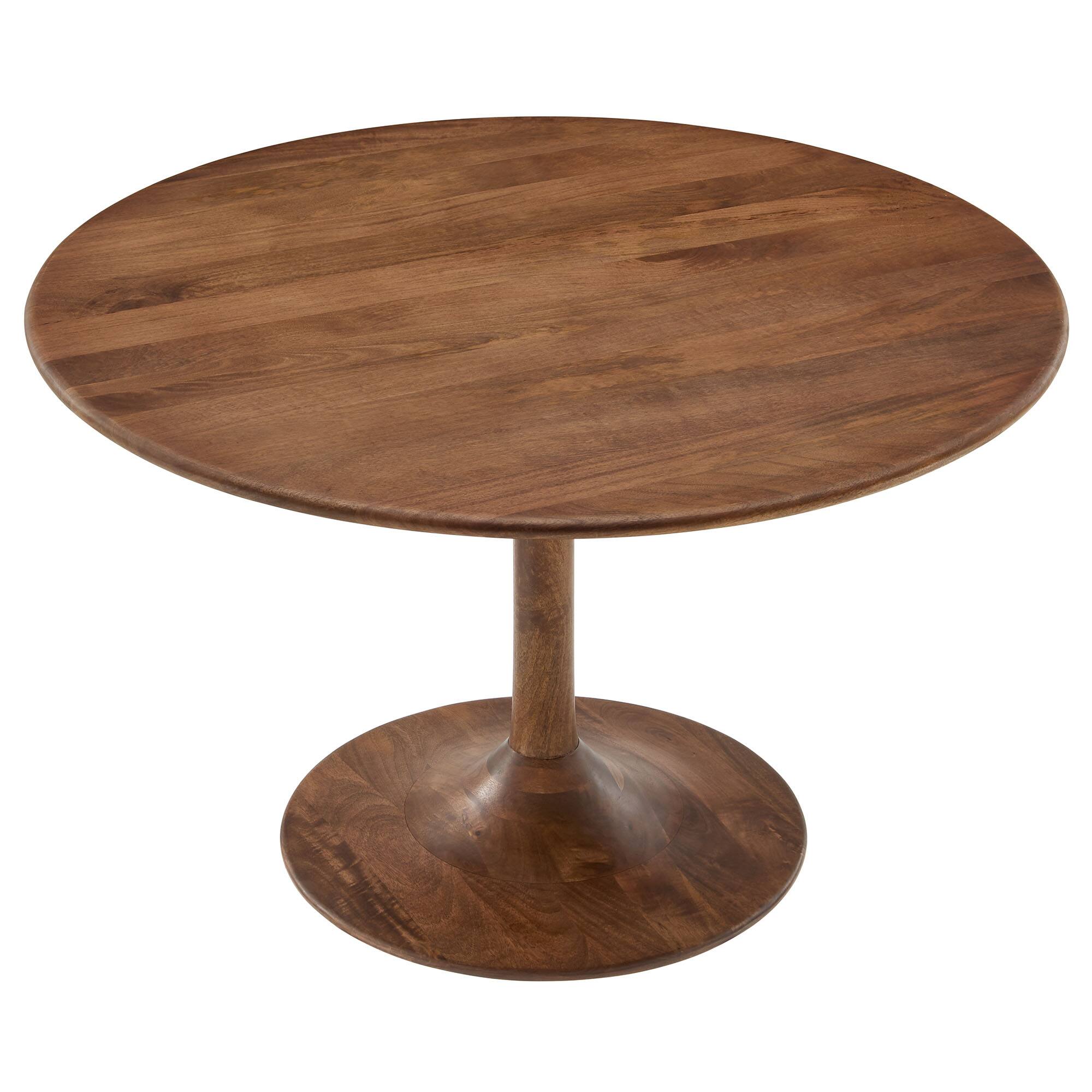 Back. Modway - Lippa 48" Round Solid Wood Dining Table by Modway - Walnut.
