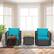 Alt View 4. Costway - 3PCS Patio Rattan Wicker Furniture Set Sofa Table W/Cushion - Turquoise.
