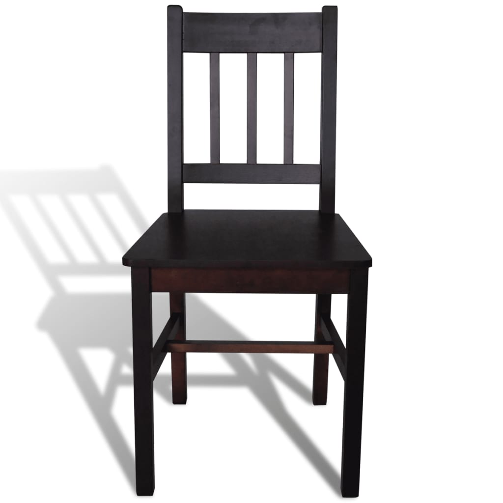 Alt View 2. Boyel Living - Indoor Rectangular Dining Chair Set of 4 Dark Brown Solid Pine Wood Standard - Dark Brown.