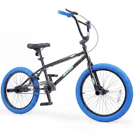 Costway - Freestyle BMX Bike, 20" Trick Bicycle with 360 Degree Steering, Adjustable Seat - Navy