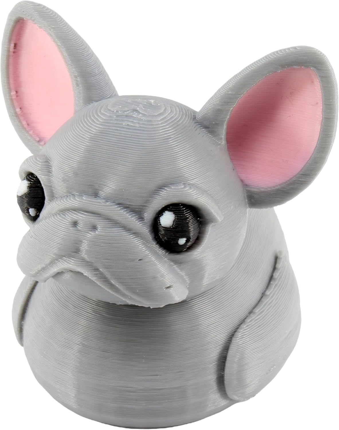 Front. JuzToys - French Bulldog Duck Figurine, 4x4 Ducking, Fun Car Dashboard Accessory, Unique Dog Figure Ducks for Cars by PowerTRC - Gray.