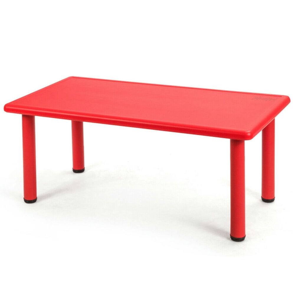 Angle. Kadyn - Kids Plastic Rectangular Learn and Play Table-Red, Small Folding Table for Arts & Crafts, Snack Time, Homeschooling - Red.