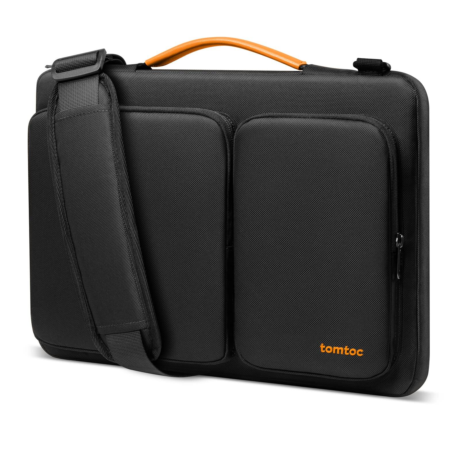 Front. tomtoc - Defender-A42 360° Protective Laptop Shoulder Bag for 15.6-16.2 inch HP Dell Acer ASUS Lenovo ThinkPad Laptop Notebook - Black.