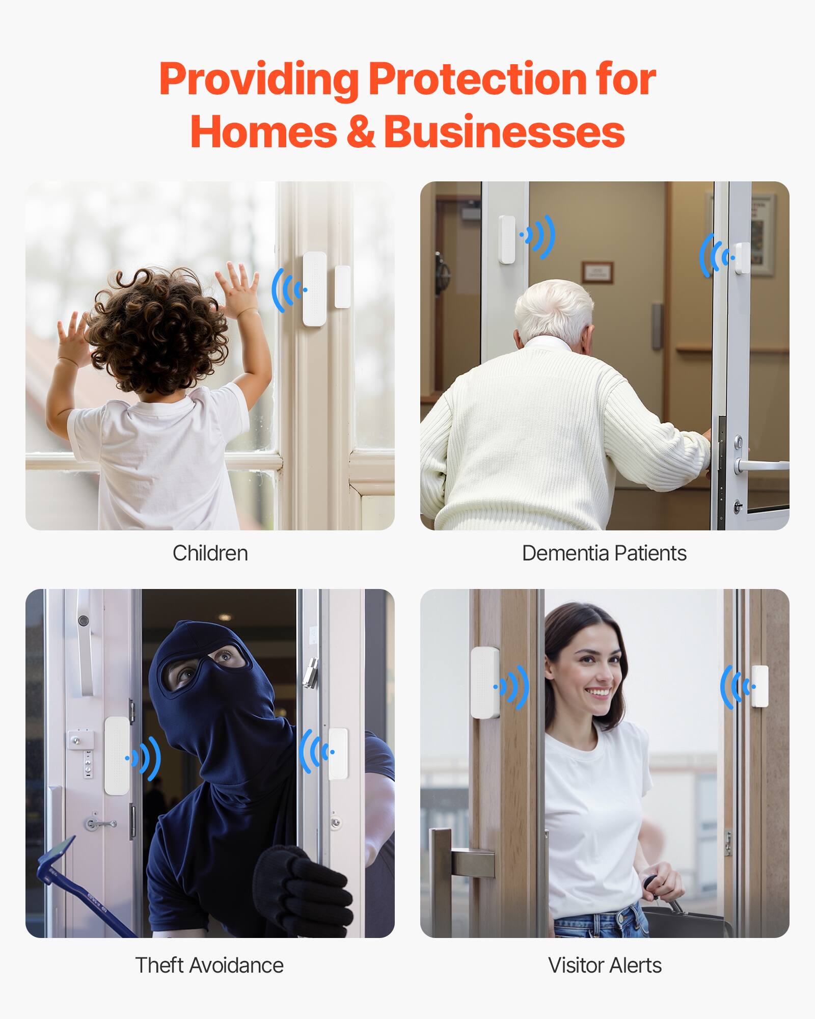 Providing Protection for Homes & Businesses

- Children
- Dementia Patients
- Theft Avoidance
- Visitor Alerts