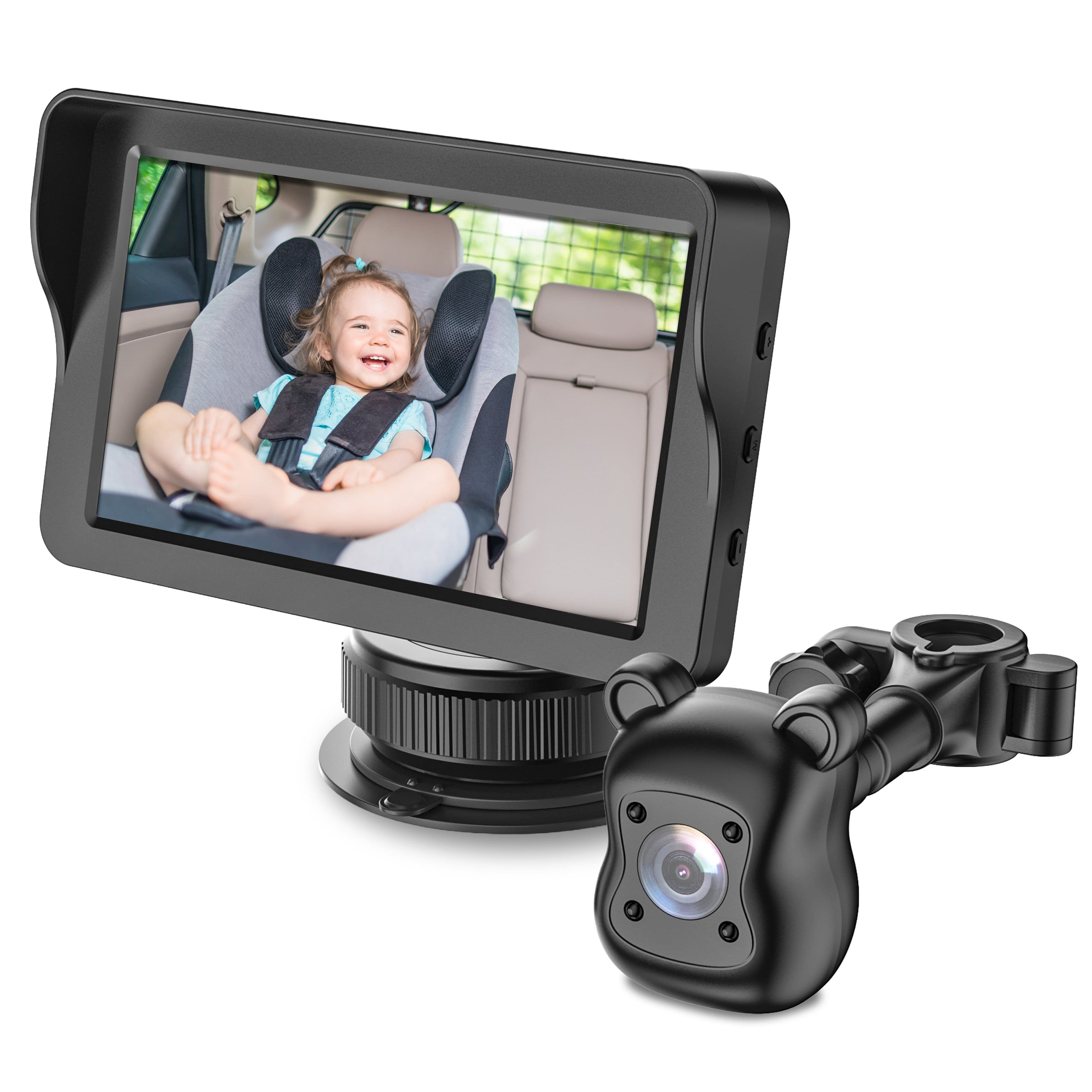 Front. Rexing - BC500 Pro In-Car Baby Monitor/Car Cam – 1080p IR Night Vision, Magnetic Mount - Black.