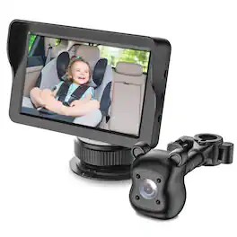 Rexing - BC500 Pro In-Car Baby Monitor/Car Cam – 1080p IR Night Vision, Magnetic Mount - Black