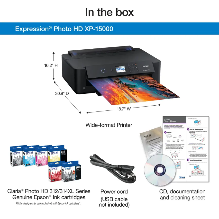 Epson - Expression Photo HD XP-15000 Wireless Printer - Black