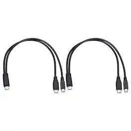 Unique Bargains - 2pcs Type C Male to Type C and Mini USB Male 2-in-1 11.8" Adapter - Black