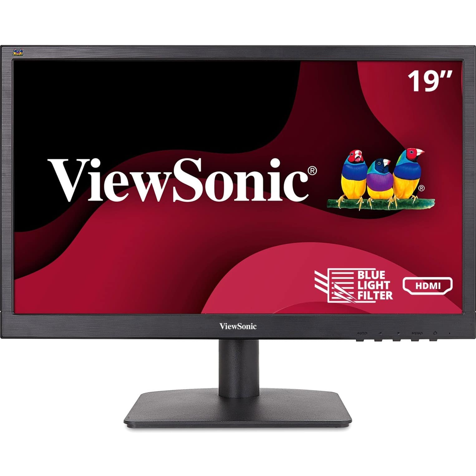 Front. ViewSonic - VA1903H 18.5 LCD Monitor (DisplayPort VGA, HDMI) - Black.