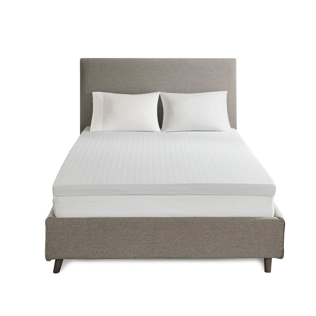 Glintex - Soft Memory Foam Mattress Topper, Cooling Support for Comfortable Sleep - White