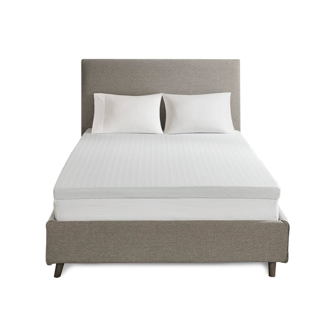 Glintex - Plush Memory Foam Mattress Topper, Pressure Relief, Cooling and Hypoallergenic Design - White