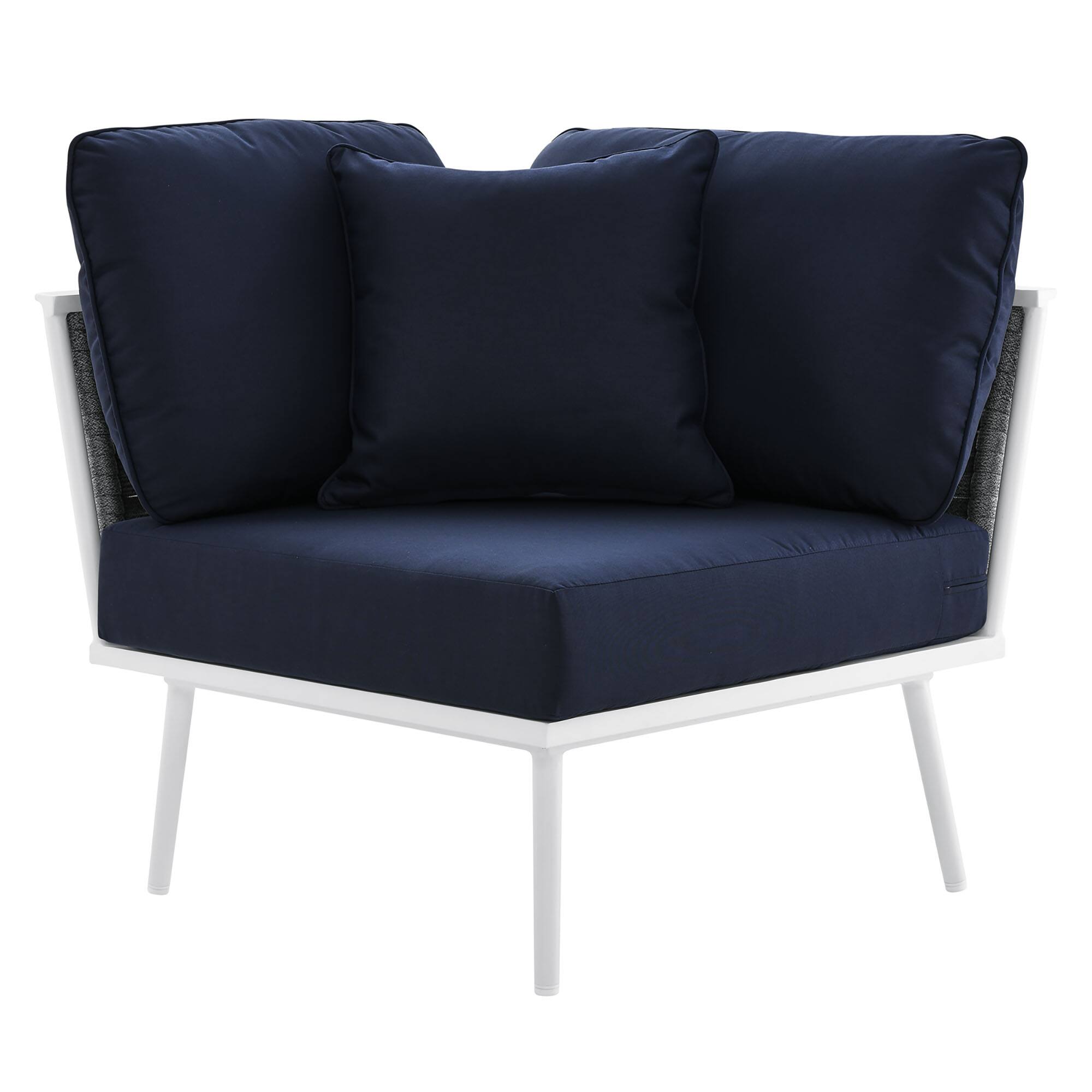 Angle. Modway - Stance Outdoor Patio Aluminum Corner Chair by Modway - White Navy.