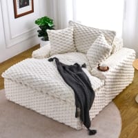 Roomtec - 51 inch Comfort bearing Sofa Two Pillows and One Backrest Suitable for Multiple Scenarios in Bedrooms and Living Rooms - White