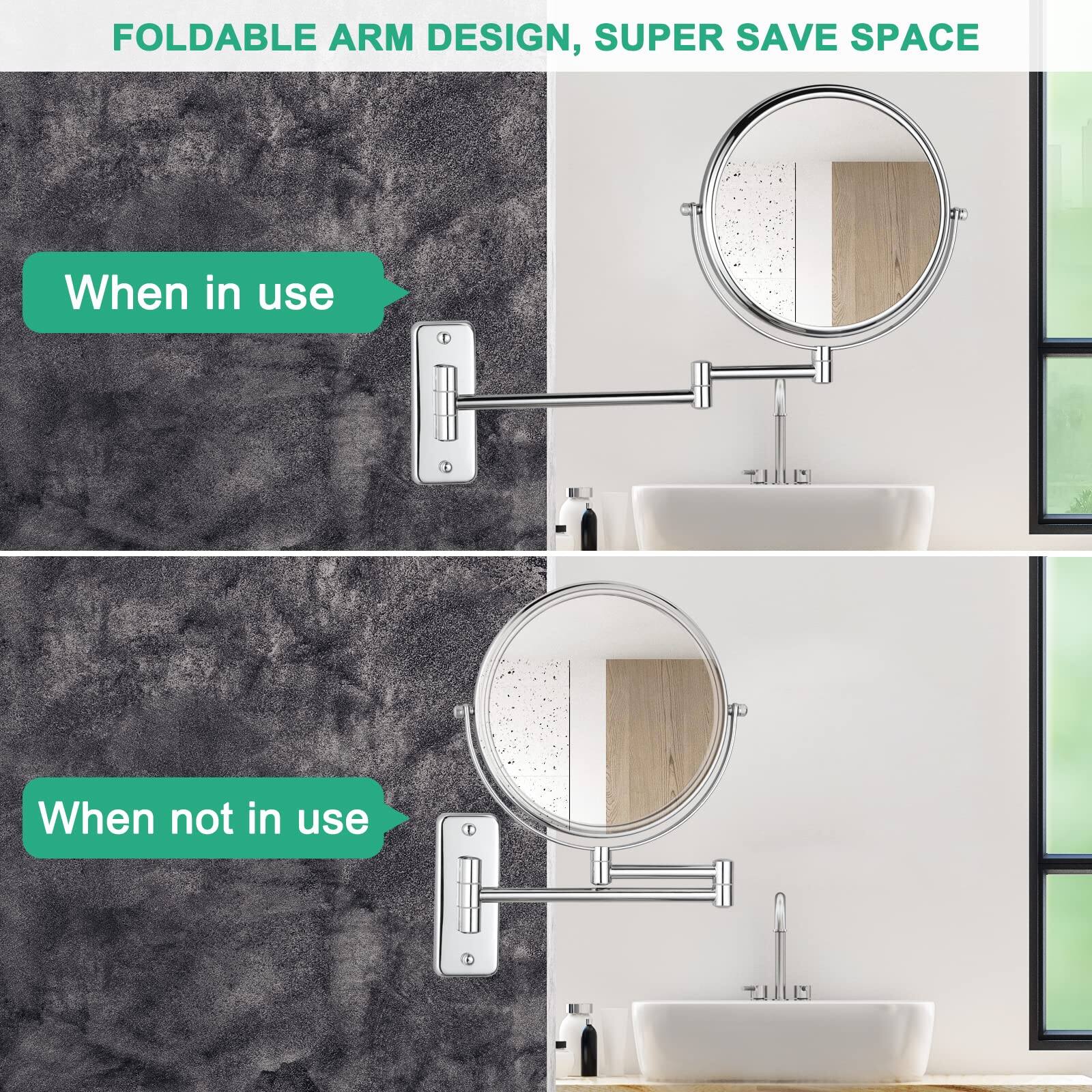 FOLDABLE ARM DESIGN, SUPER SAVE SPACE

When in use

When not in use