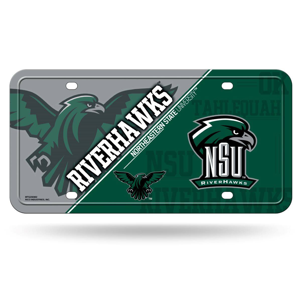 Northeastern State University NSU Riverhawks 12x6 Metal License Plate Auto Tag