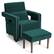 Front. Costway - Modern Berber Fleece Sofa Chair with Ottoman and Waist Pillow - Emerald.