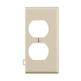 Leviton - 1 gang Thermoplastic Nylon Duplex Sectional End Wall Plate 1 pk - Light Almond