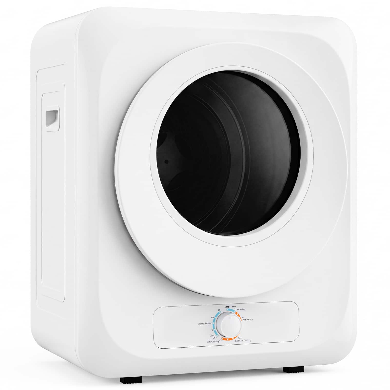 Costway - Compact 1.5 Cu.Ft Portable Clothes Dryer with 5 Drying Modes, Stainless metal Tub - White