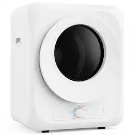 Costway - Compact 1.5 Cu.Ft Portable Clothes Dryer with 5 Drying Modes, Stainless metal Tub - White