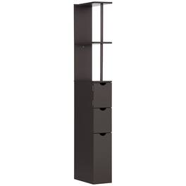 Homcom - 54" Tall Bathroom Cabinet Shelf Storage W/ Drawers - Brown