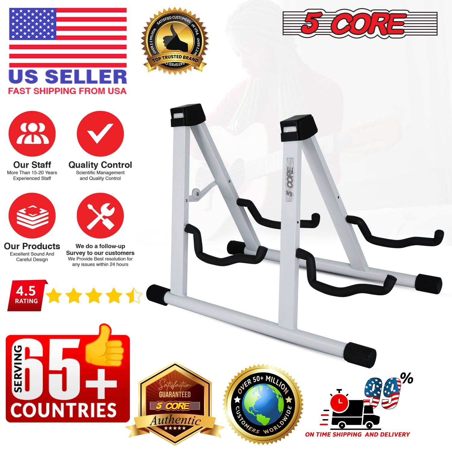 **US SELLER**  
FAST SHIPPING FROM USA  

**Our Staff**  
More Than 15-20 Years Experienced Staff  

**Quality Control**  
Scientific Management and Quality Control  

**Our Products**  
Excellent Sound And Careful Design  

**We do a follow-up Survey to our customers**  
We Provide Best resolution for any issues within 24 hours  

**4.5 RATING**  

**SERVING 65+ COUNTRIES**  

**SATISFIED CUSTOMERS**  
TOP TRUSTED BRAND  

**5 CORE**  
Authentic  

**OVER 50+ MILLION CUSTOMERS WORLDWIDE**  

**ON TIME SHIPPING AND DELIVERY**  

**99%**