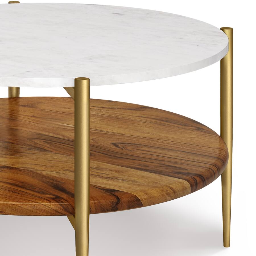 Simpli Home Wagner 30 inch Coffee Table with 18 inch End Tables (Set of ...