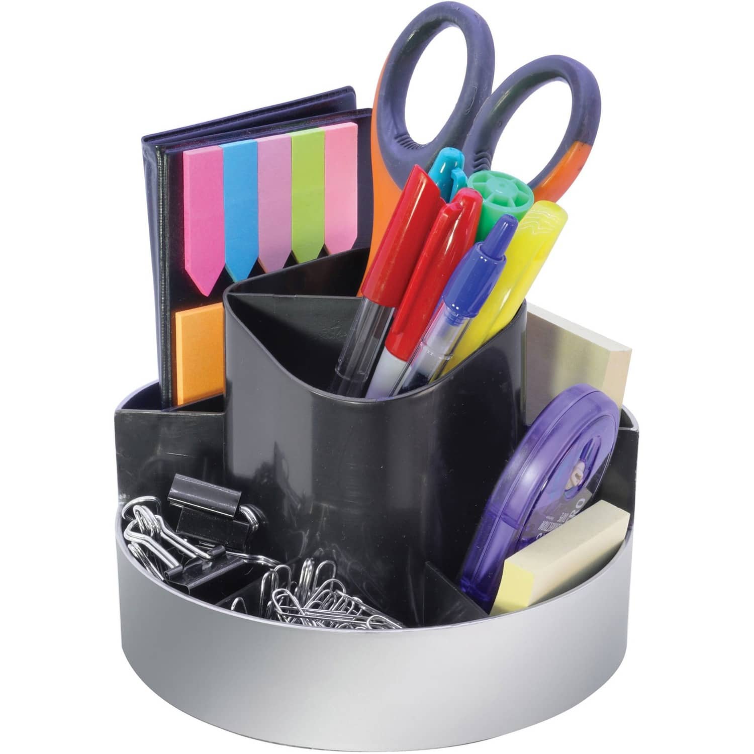 "KanTek - Rotating Desktop Organizer 4.37"" x 6"" Desktop Silver Plastic - Black" price history on PriceWatchPro