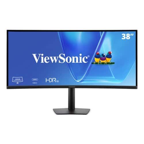 ViewSonic - VG3820C 38” WQHD+ 21:9 IPS Curved Monitor with 96W USB-C - Black