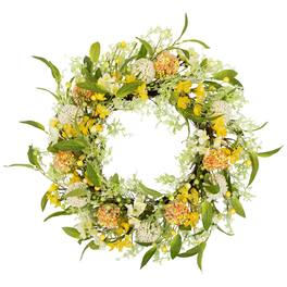 Northlight - Wild Flower, Berry and Statice Floral Spring Wreath - 26" - and Orange - Yellow