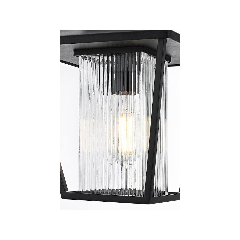 Alt View 2. Elegant Lighting - Gaul 7 inch Outdoor Pendant in Black - Black.