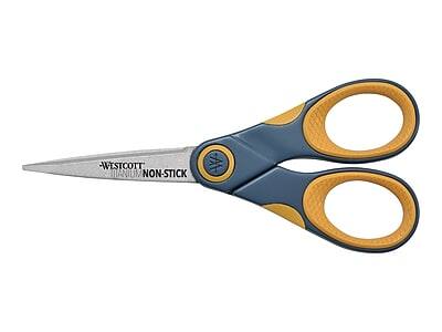 "Westcott - Titanium Bonded 5"" Non-Stick Titanium Multi-Purpose/Heavy Duty Scissor, Pointed Tip - Gray/Yellow" price history on PriceWatchPro