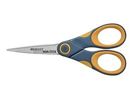 Westcott - Titanium Bonded 5" Non-Stick Titanium Multi-Purpose/Heavy Duty Scissor, Pointed Tip - Gray/Yellow