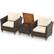 Front. Costway - Costway 3 PCS Outdoor Patio Rattan Bistro Furniture Set Wooden Table Top Cushioned Sofa - Beige.