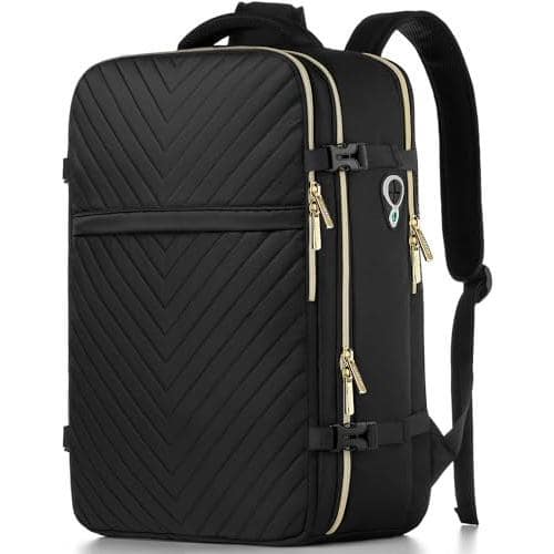 Live At Space - Large Carry On Travel Backpack Flight Approved Waterproof Anti theft Luggage Daypack For Women Men Fit 17 Inch Laptop - 01-black-17.3 inch