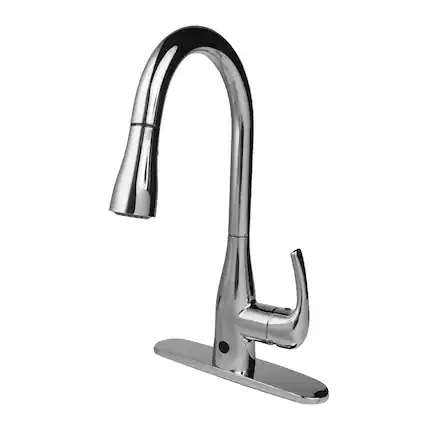 Front. Bio Bidet - Flow Motion Activated Kitchen Faucet - Chrome - Chrome.