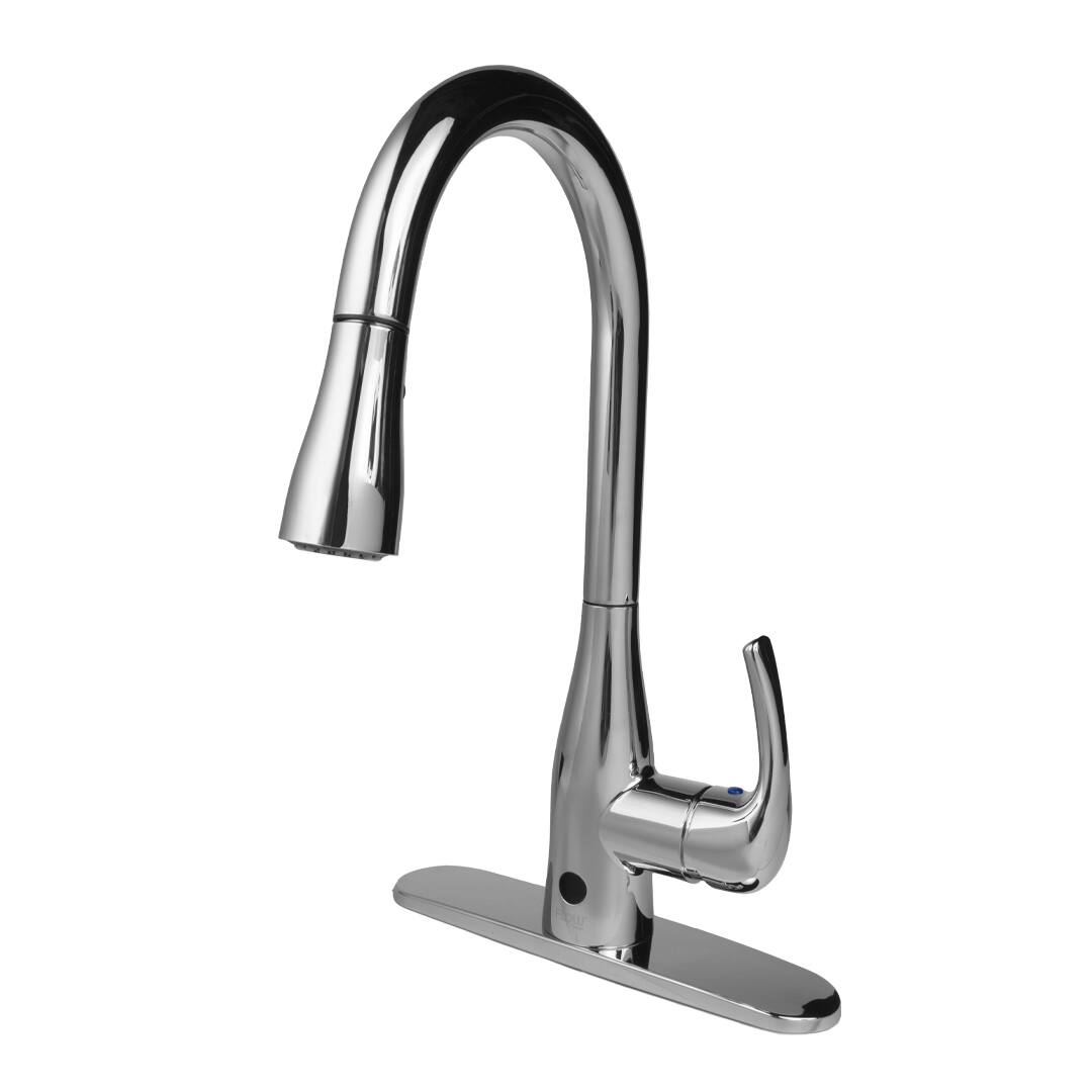 Front. Bio Bidet - Flow Motion Activated Kitchen Faucet - Chrome - Chrome.