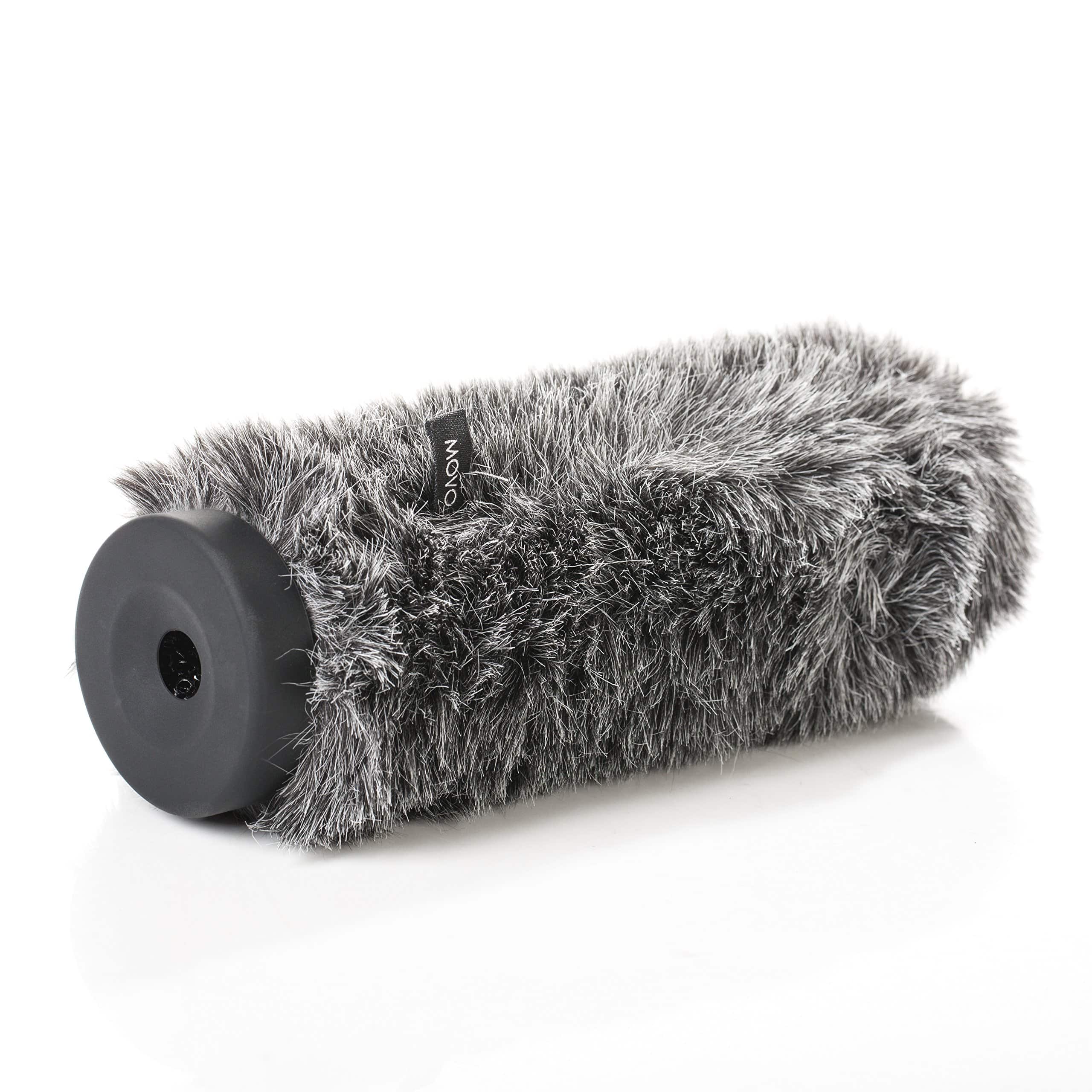 MOVO - WS-G300 Furry Rigid Windscreen for Microphones 18-23mm in Diameter and up to 12.6" (32cm) Long - Dark Gray