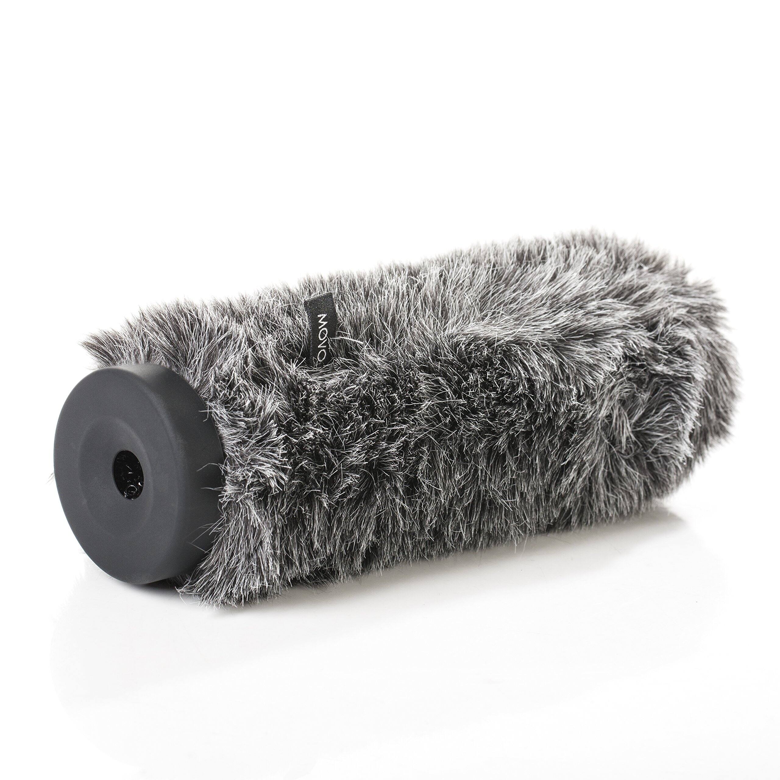 Front. MOVO - Movo WS-G300 Furry Rigid Windscreen for Microphones 18-23mm in Diameter and up to 12.6" (32cm) Long - Dark Gray.