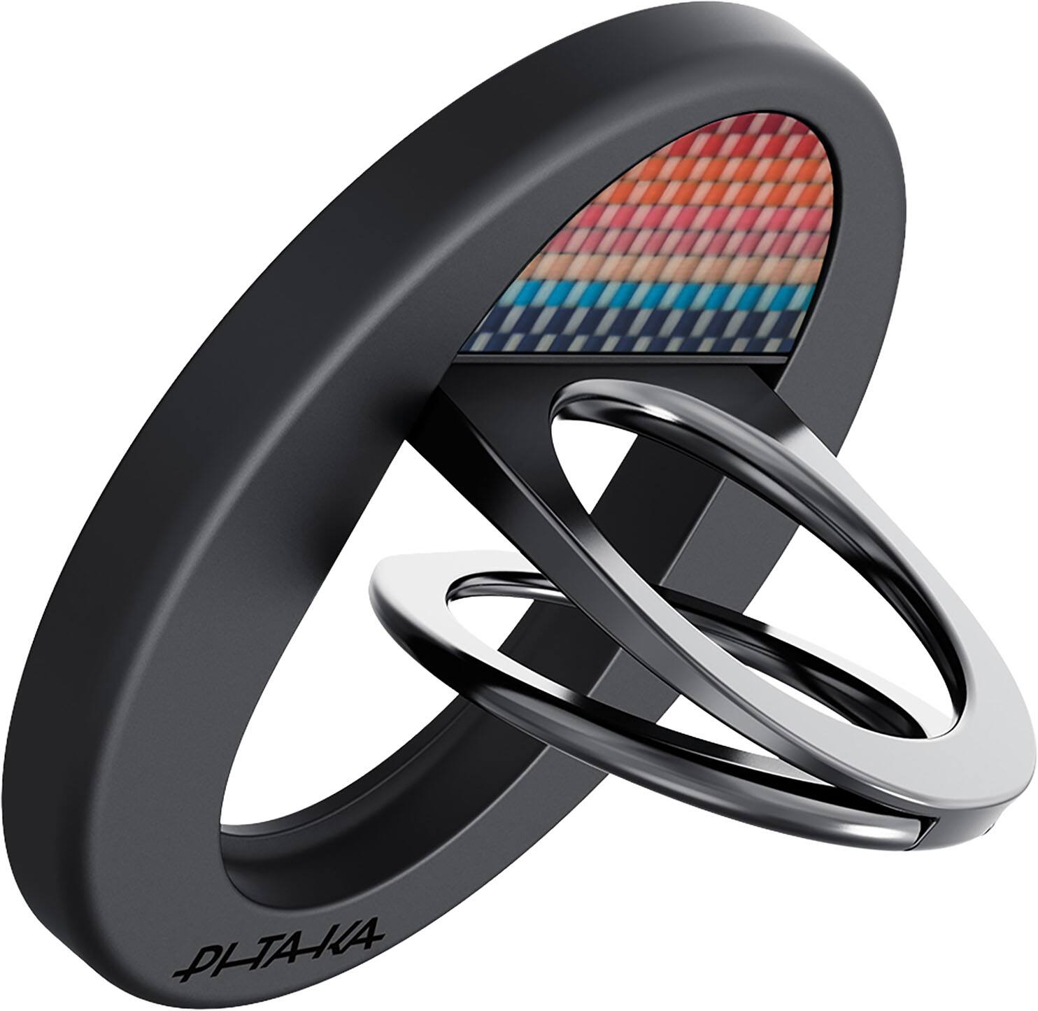 Back. Pitaka - PITAKA MagSafe Phone Grip, 360 Degree Rotation Magnetic Phone Ring, Black - California Dream.