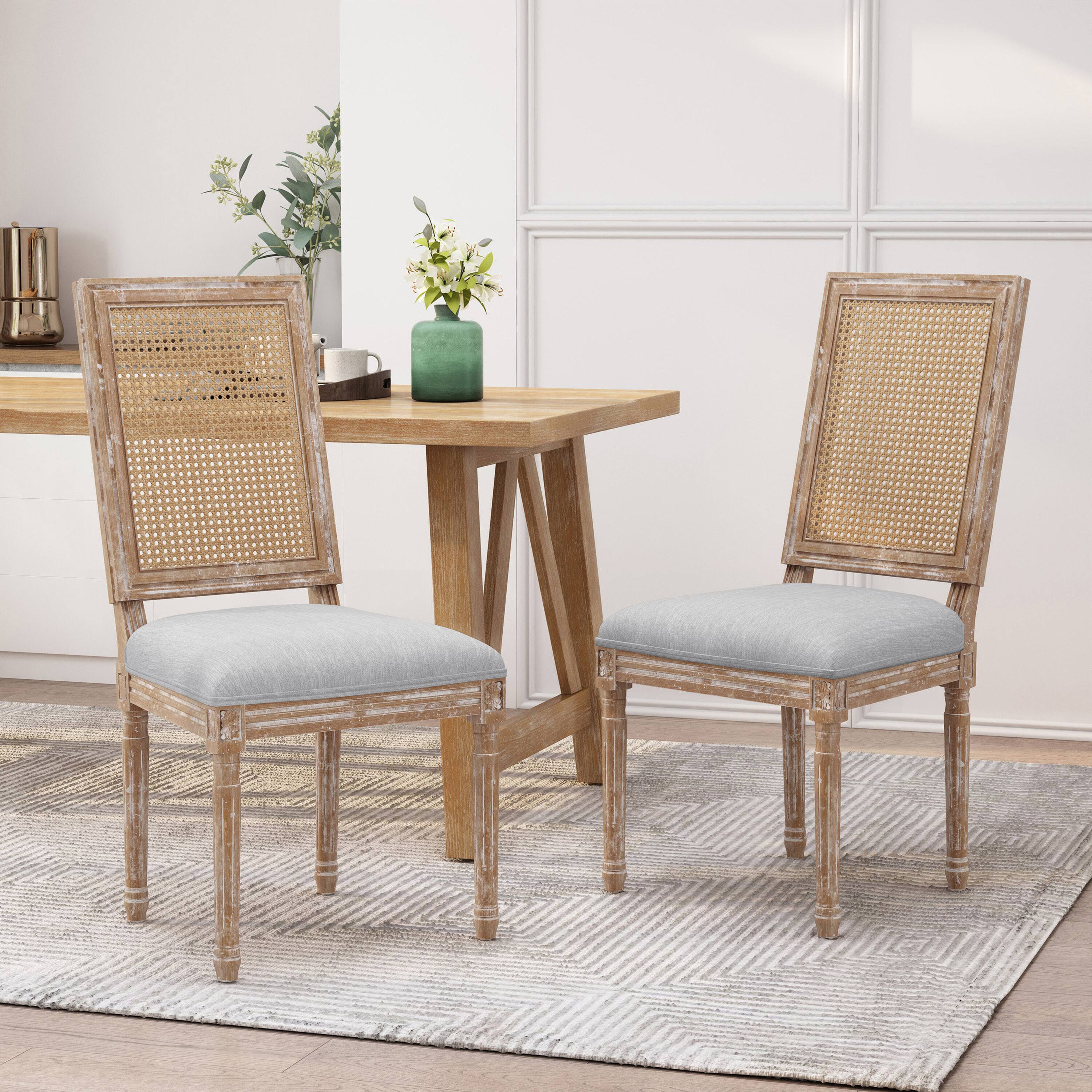 Front. TinyHomie - DINING CHAIR SET OF 2 PCS - LIGHT GREY.